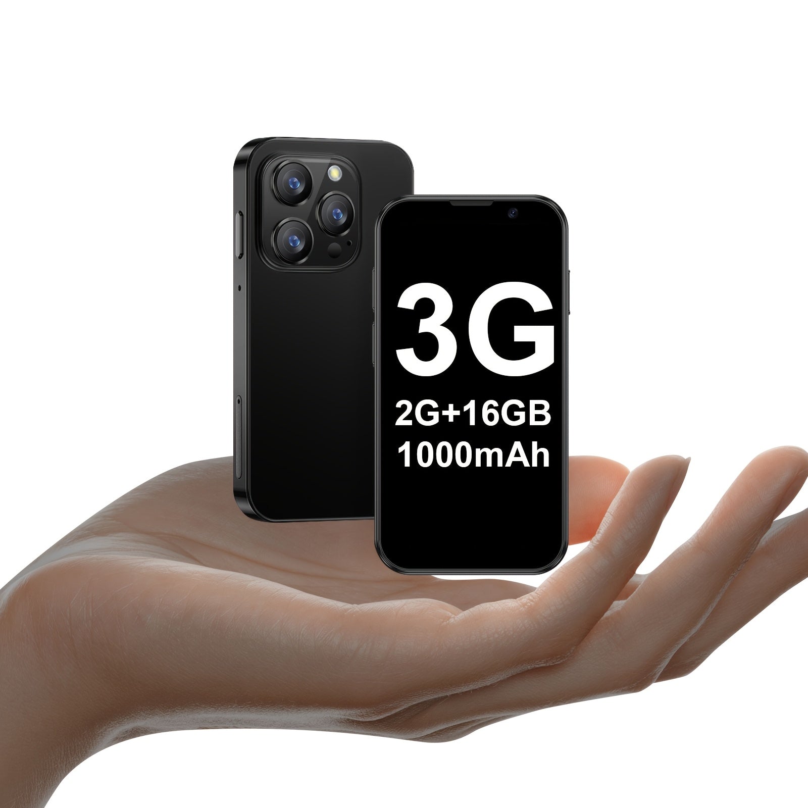 Mini Phone Unlocked Android | 3.0" HD Touch | Dual SIM | Face ID | 2GB+16GB | Type-C | Kids & Students