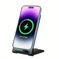 15W Foldable Phone Stand Wireless Charger | iPhone 16/15/14/13/12, Samsung S24–S20, Xiaomi & Huawei