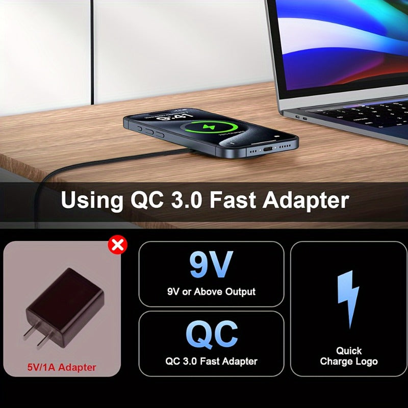 15W Magnetic Wireless Charger | Overcharge Safety | Dual USB-C & USB-A Ports | iPhone 17–11 & Samsung S24/S23/S22