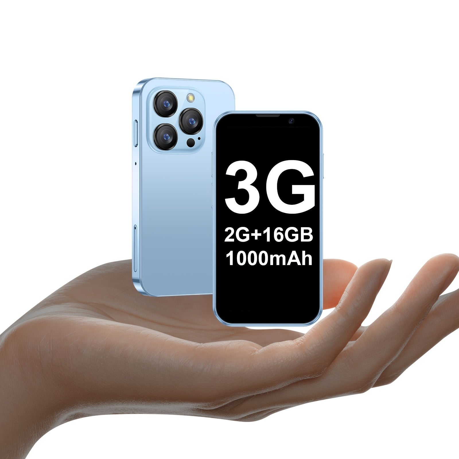 Mini Phone Unlocked Android | 3.0" HD Touch | Dual SIM | Face ID | 2GB+16GB | Type-C | Kids & Students