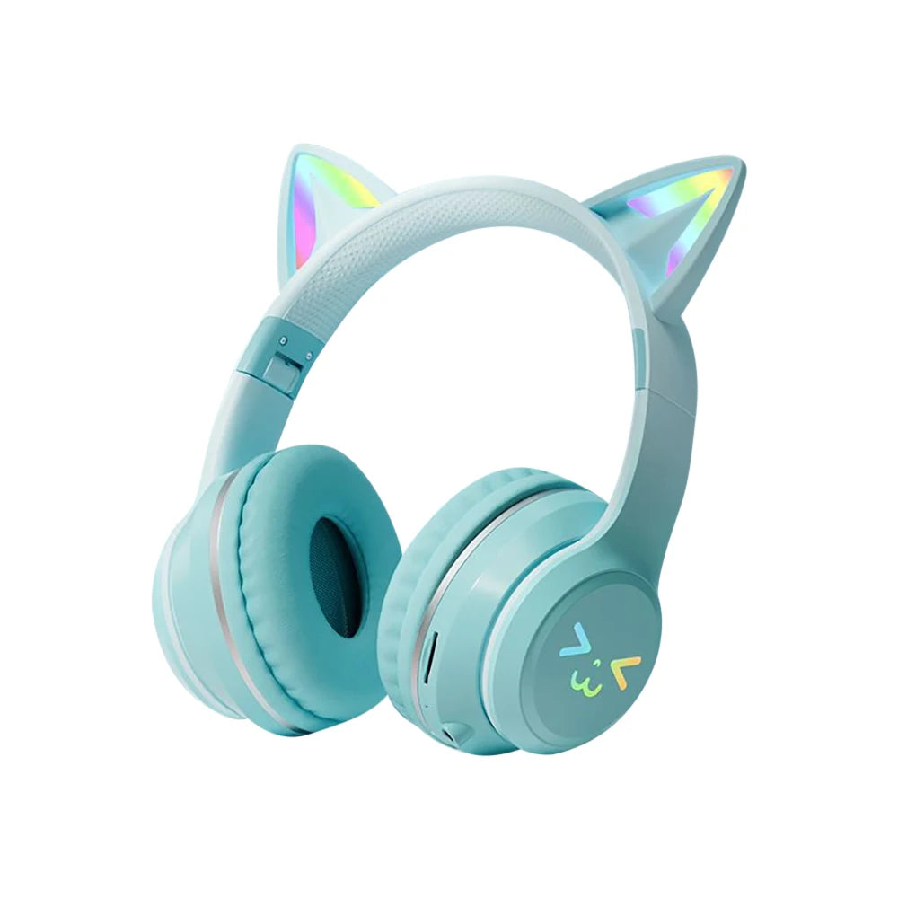 Gradient RGB Cat Ear Wireless Headphones | Bluetooth 5.1 | ANC | Mic | Girls, Kids & Gaming | 5 Colours