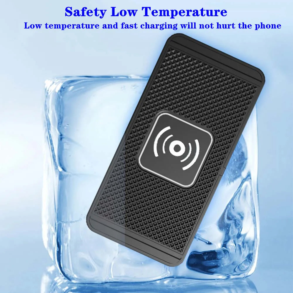 Car Wireless Charger | 15W Fast Charging Silicone Pad Stand | iPhone 12–16 & Samsung S23/S24 | CE Certified