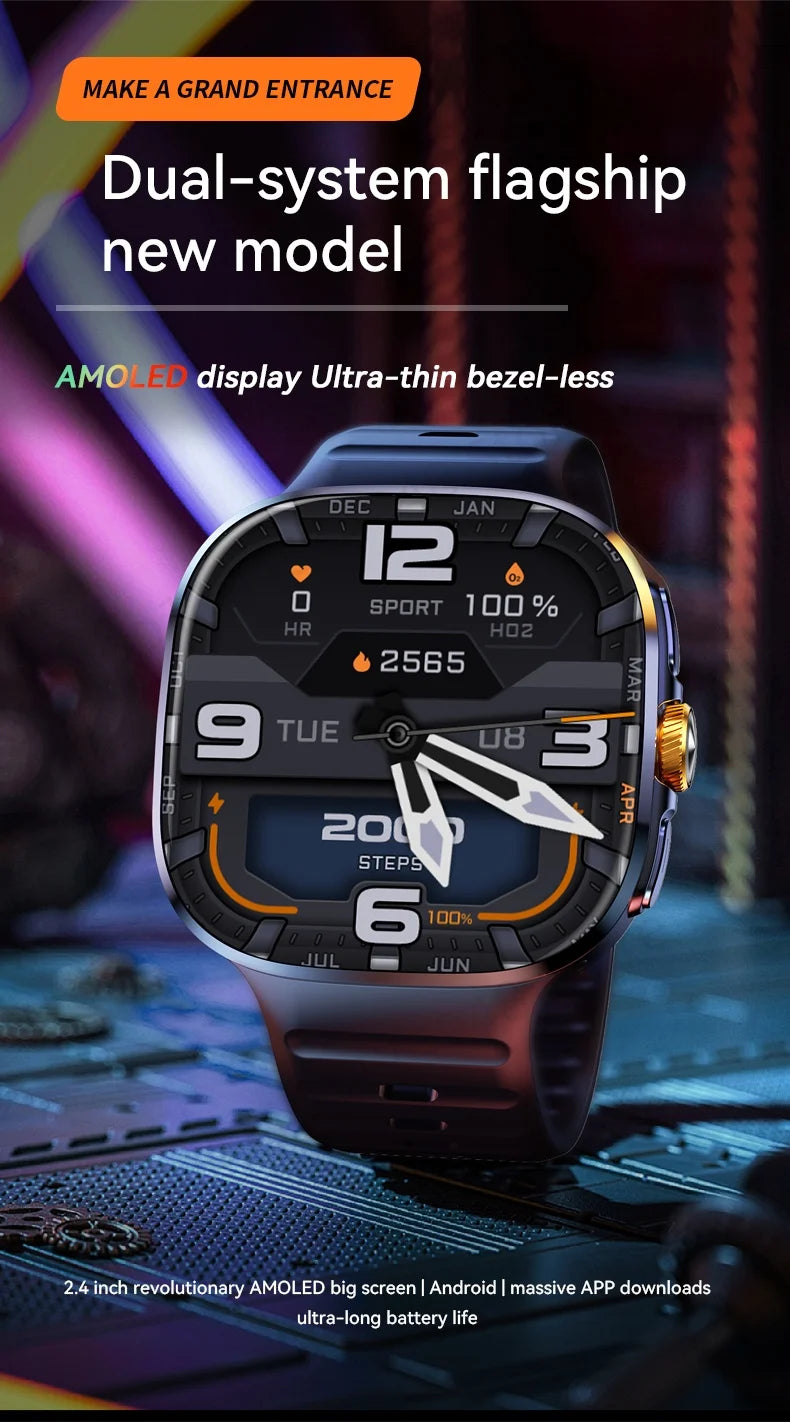 Zestbolt M99 5G Android Smartwatch | 2.4" AMOLED | 900W Rotating Camera | WiFi | GPS | NFC | SIM Card | 17 Languages