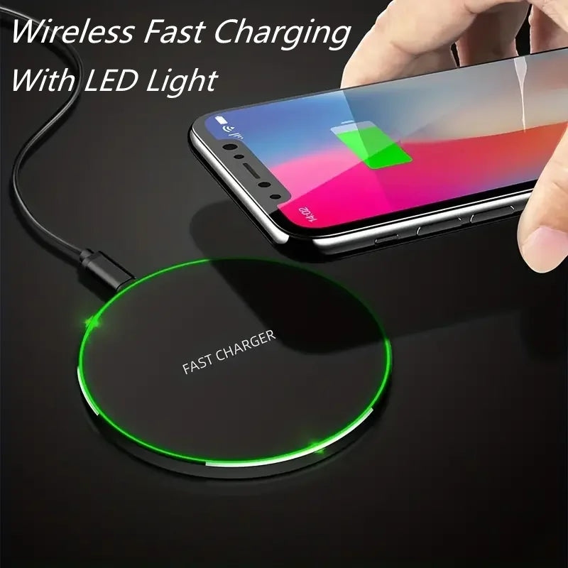 30W Wireless Fast Charger Pad | Type-C | LED Indicator | iPhone 15/14/13/12, Samsung S23/S22, Xiaomi & Huawei