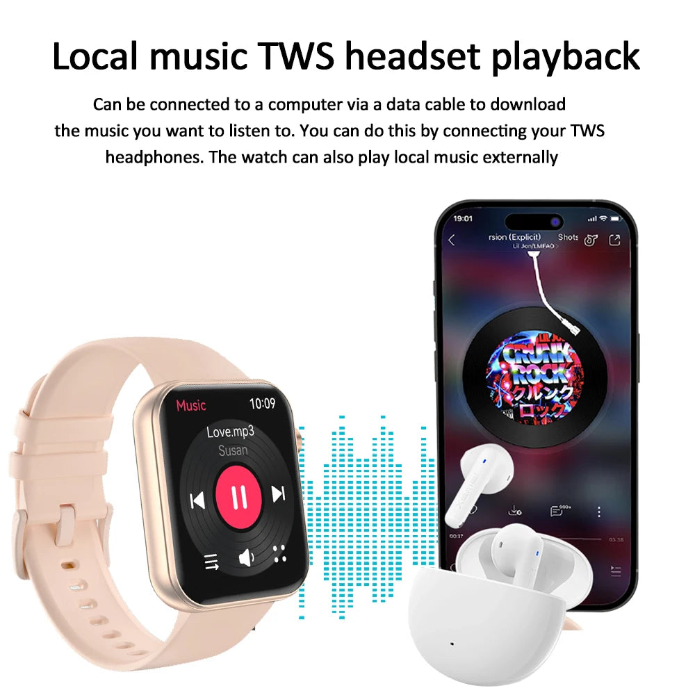 Jooeniok P51 Smart Watch | Built-In Camera | Video Recording | 7-Day Battery | IPS Display | BT Calling | iPhone & Android