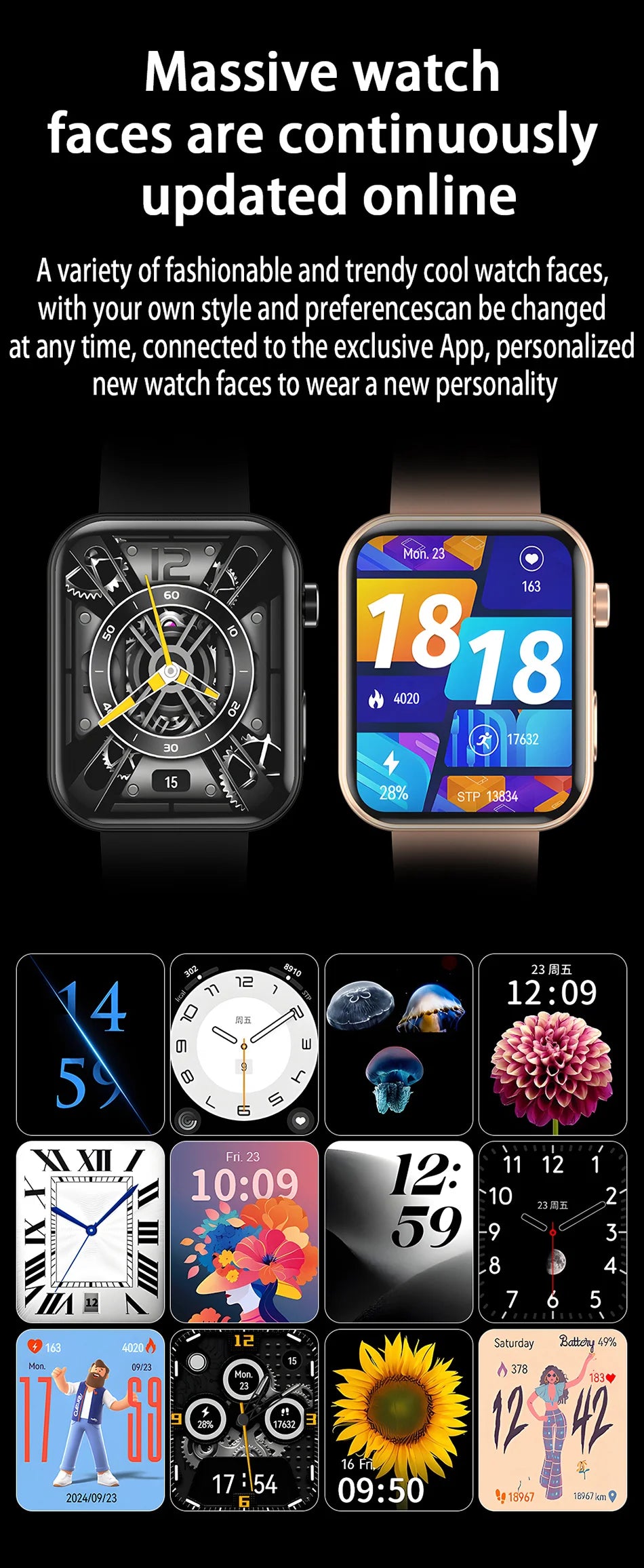 Jooeniok P51 Smart Watch | Built-In Camera | Video Recording | 7-Day Battery | IPS Display | BT Calling | iPhone & Android