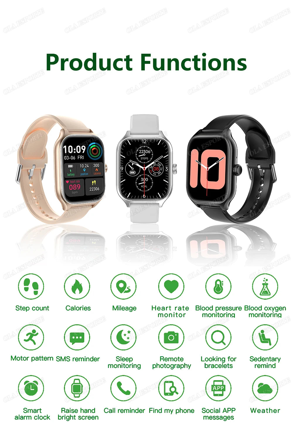 Ola Esporte Smart Watch | 2.01" HD Display | GPS | 3-Day Battery | Bluetooth Calling | Heart Rate, SpO2 & Sleep | Android & iOS