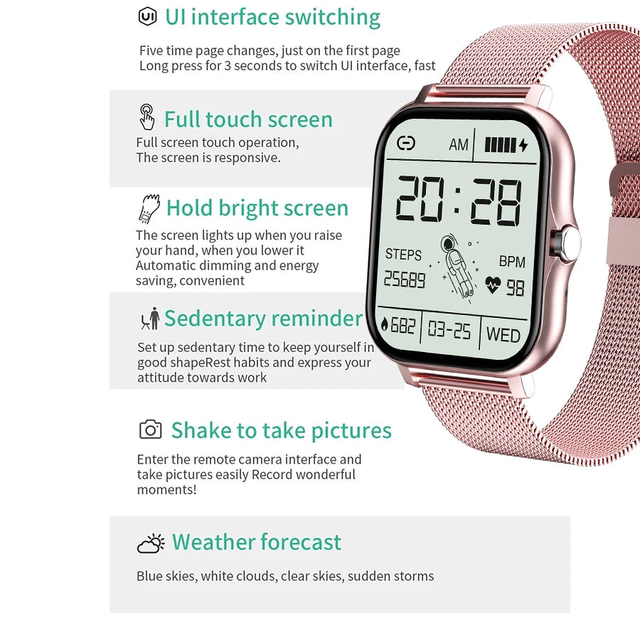 Y13 Smart Watch | Wireless Calling | Multi-Sport Mode | App Reminders | 14 Languages | iPhone & Android
