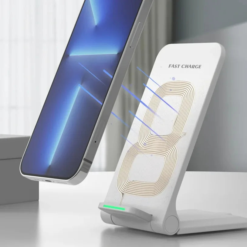 30W Fast Wireless Charger Stand | Upright Induction Dock for iPhone 17/16/15/14/13 Pro, Samsung & Xiaomi