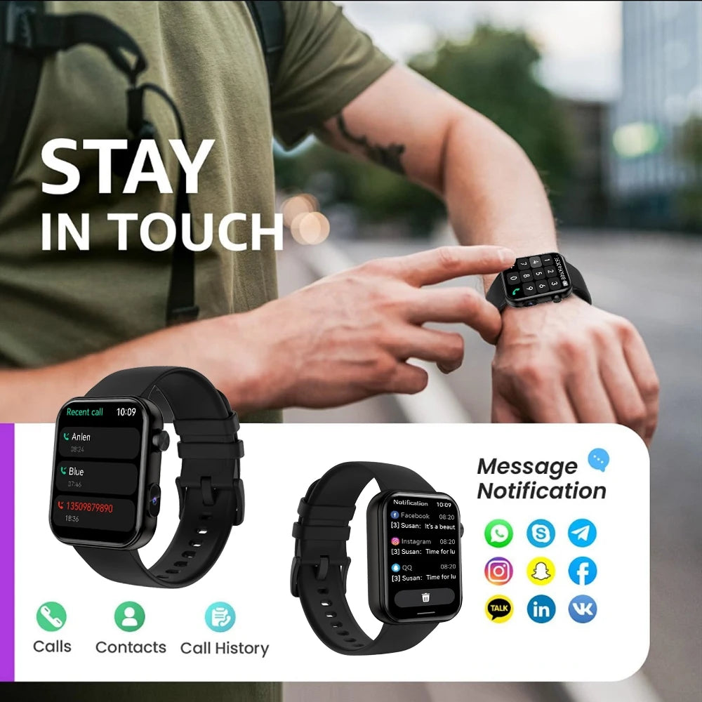 Jooeniok P51 Smart Watch | Built-In Camera | Video Recording | 7-Day Battery | IPS Display | BT Calling | iPhone & Android