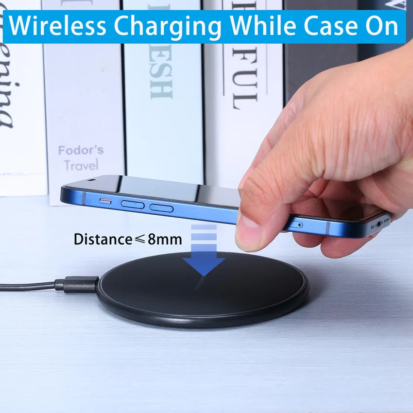 30W Wireless Fast Charger Pad | Type-C | LED Indicator | iPhone 15/14/13/12, Samsung S23/S22, Xiaomi & Huawei
