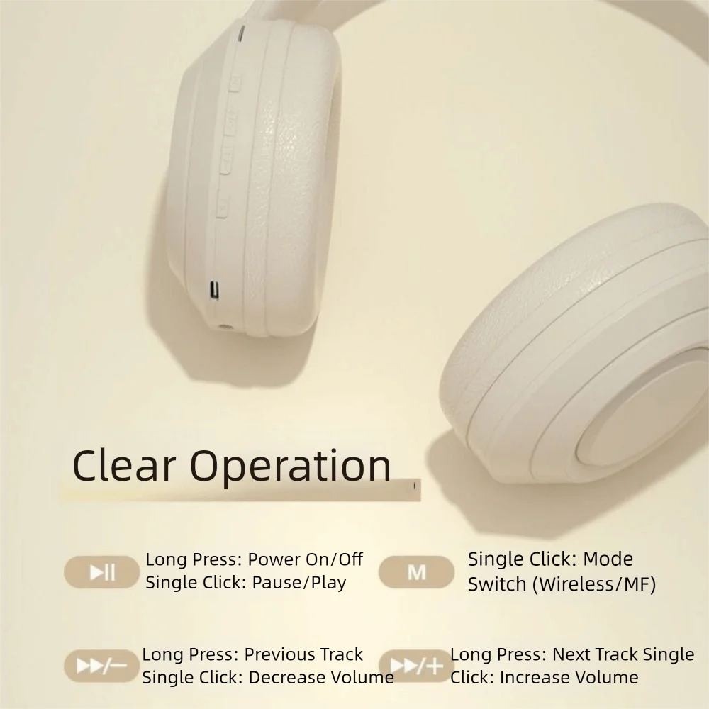 Bluetooth 5.3 Wireless Headphones | Balanced Armature | Foldable | Adjustable Headband | HiFi Stereo | Khaki, Black & Pink