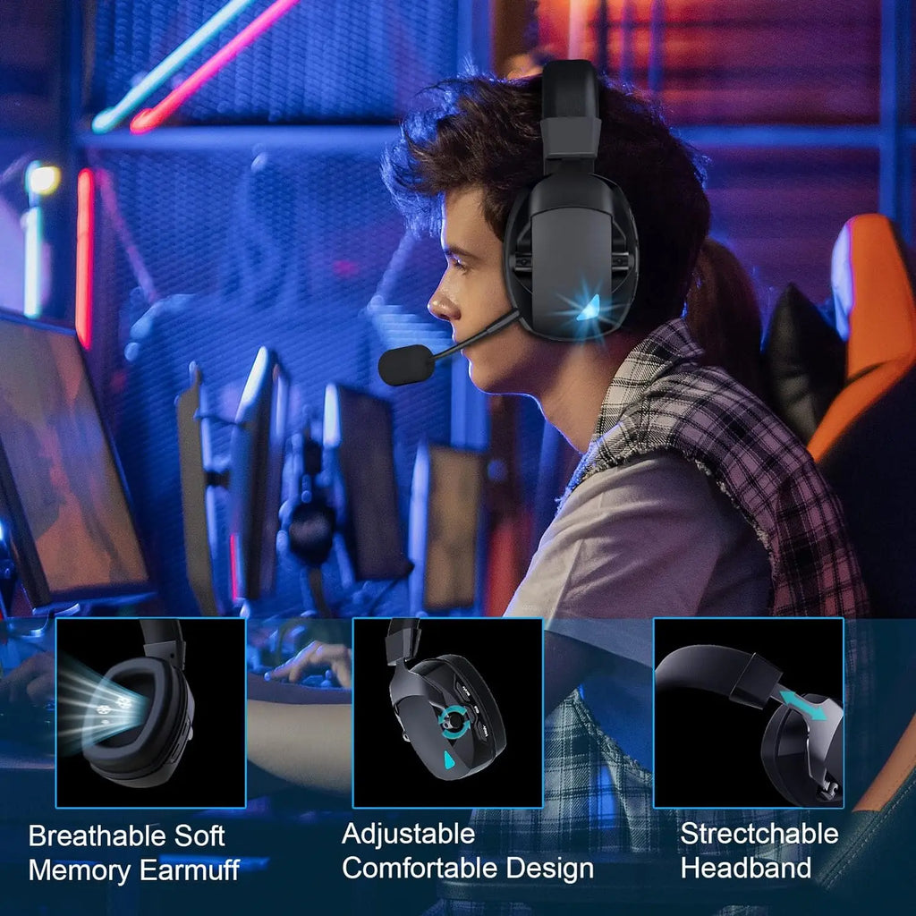Acinaci 2.4GHz Wireless Gaming Headset | 50mm Drivers | Memory Foam | PS5, PS4, PC & Nintendo Switch