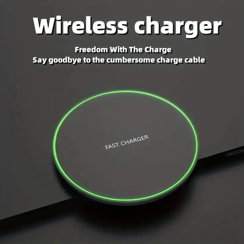 30W Wireless Fast Charger Pad | Type-C | LED Indicator | iPhone 15/14/13/12, Samsung S23/S22, Xiaomi & Huawei