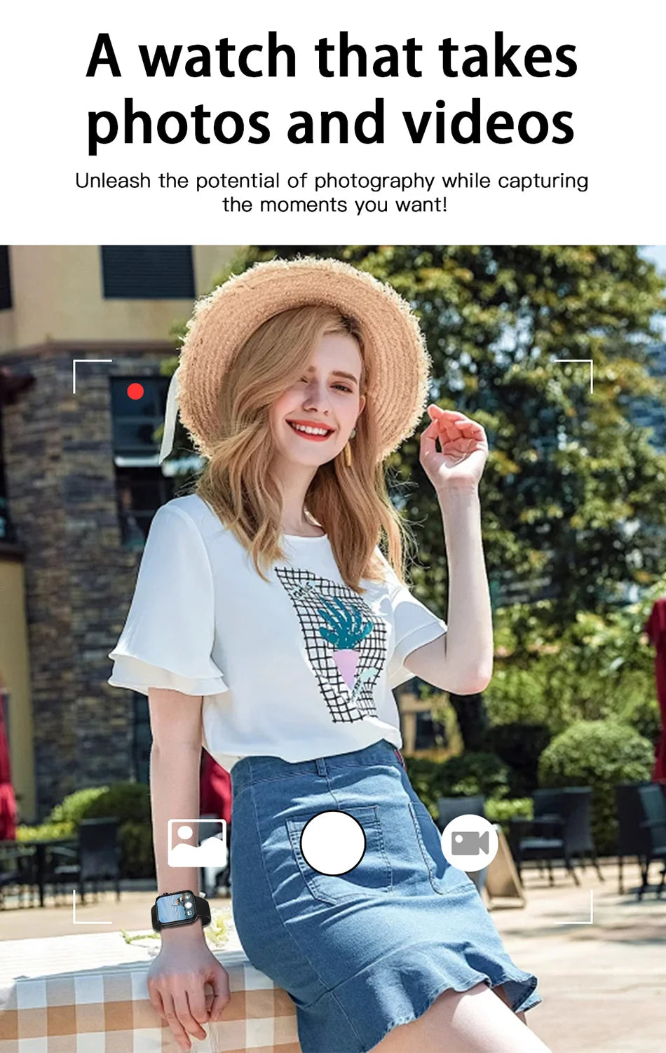 Jooeniok P51 Smart Watch | Built-In Camera | Video Recording | 7-Day Battery | IPS Display | BT Calling | iPhone & Android