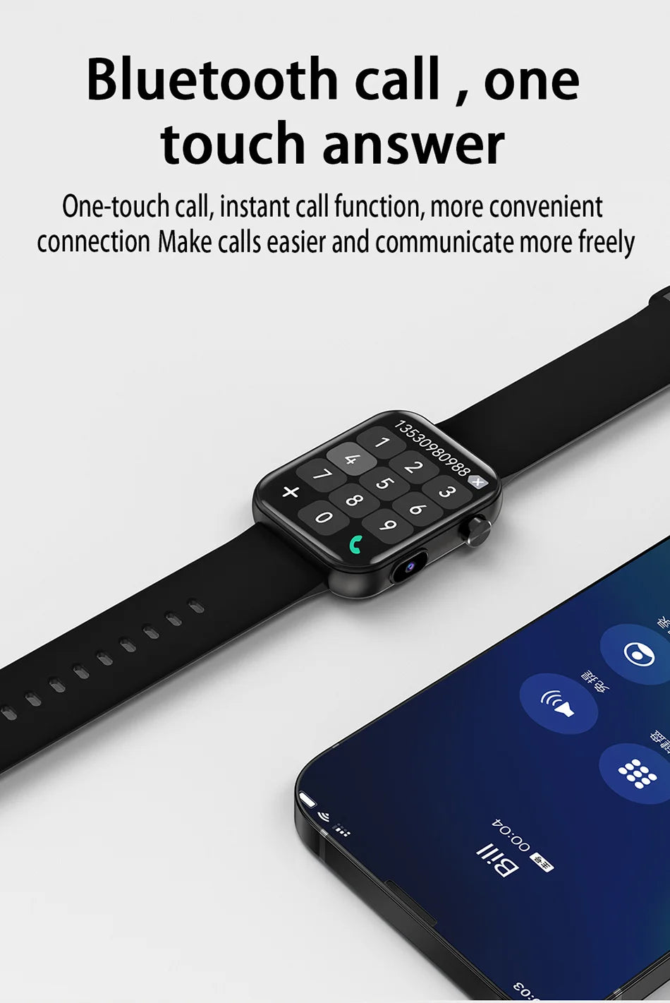 Jooeniok P51 Smart Watch | Built-In Camera | Video Recording | 7-Day Battery | IPS Display | BT Calling | iPhone & Android