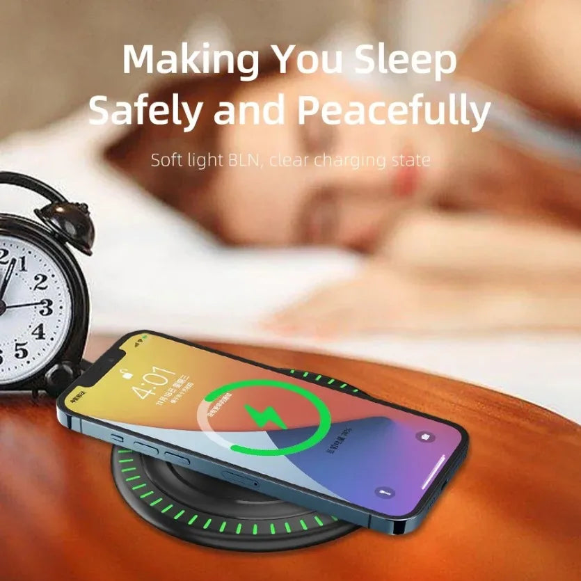 100W Wireless Charger Pad | Ultra-Fast Induction Charging | iPhone 12–17, Samsung, Xiaomi & Huawei