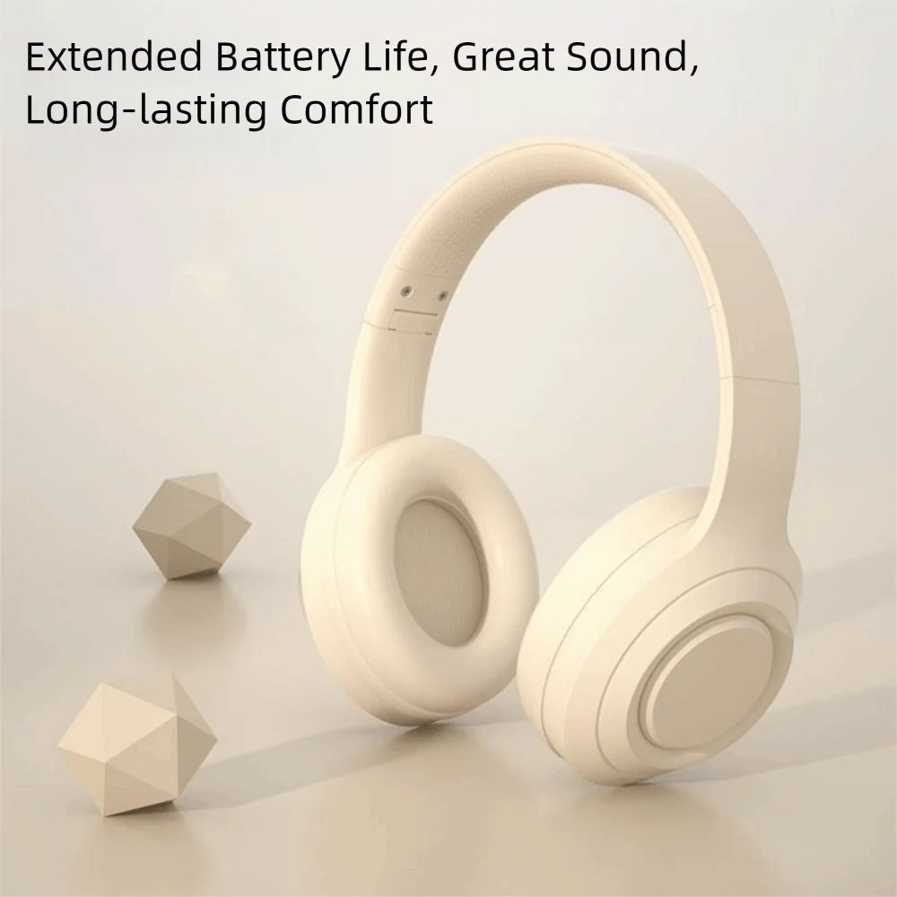 Bluetooth 5.3 Wireless Headphones | Balanced Armature | Foldable | Adjustable Headband | HiFi Stereo | Khaki, Black & Pink