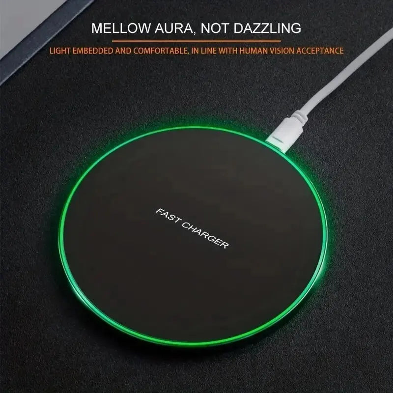 30W Wireless Fast Charger Pad | Type-C | LED Indicator | iPhone 15/14/13/12, Samsung S23/S22, Xiaomi & Huawei
