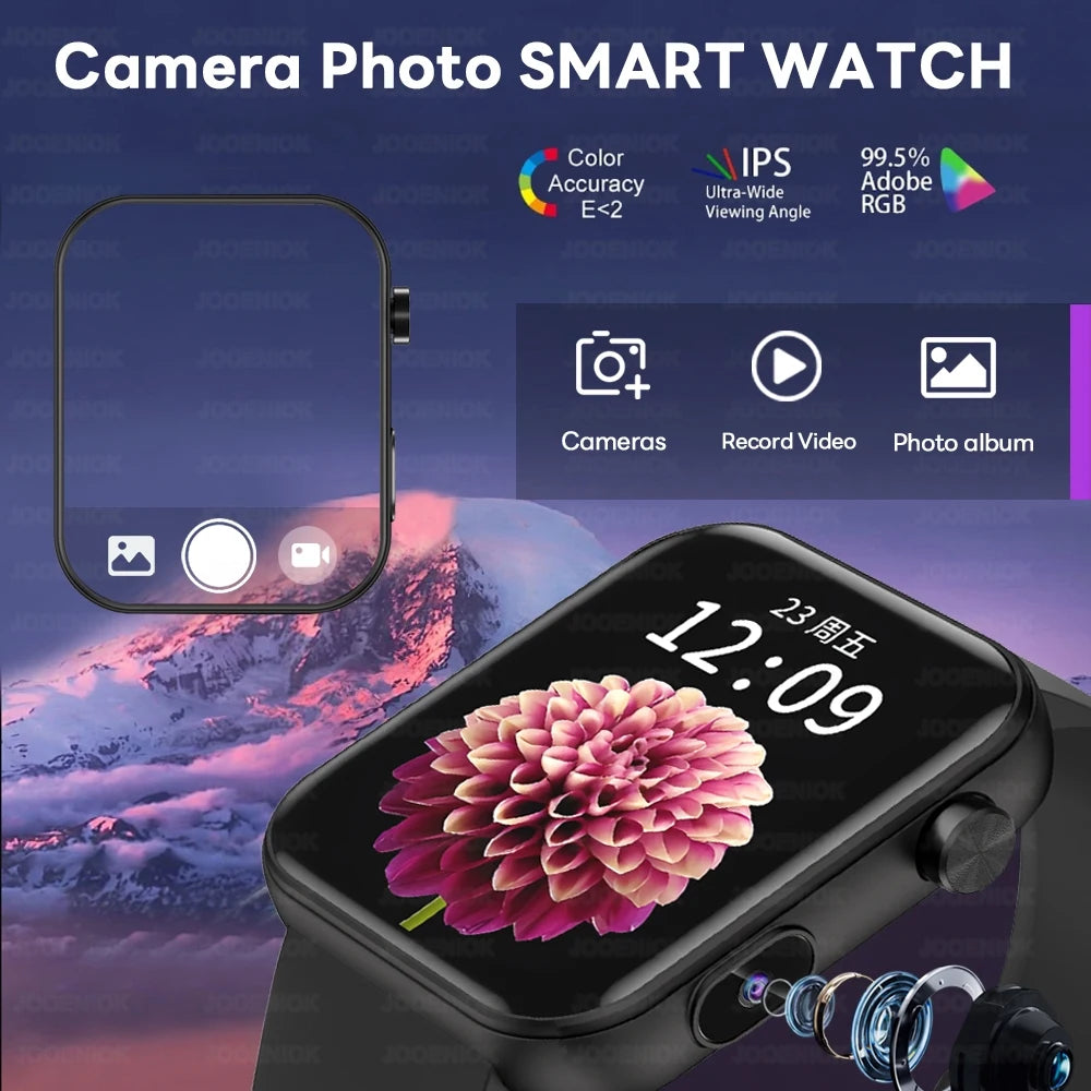 Jooeniok P51 Smart Watch | Built-In Camera | Video Recording | 7-Day Battery | IPS Display | BT Calling | iPhone & Android