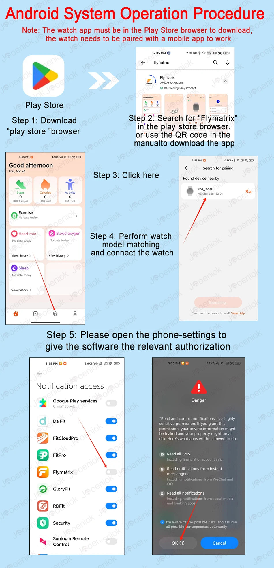 Jooeniok P51 Smart Watch | Built-In Camera | Video Recording | 7-Day Battery | IPS Display | BT Calling | iPhone & Android