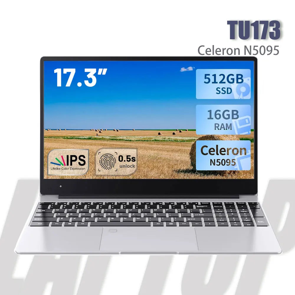 17.3" Laptop Intel N5095 | 8GB/16GB RAM | 256GB/512GB SSD | Windows | 1600×900 Display