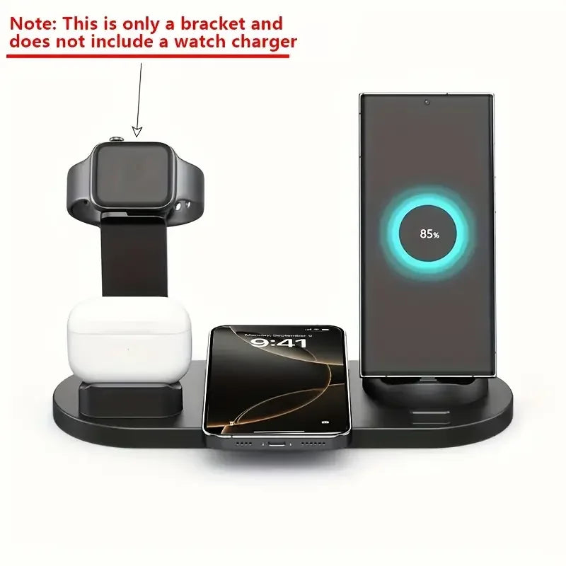 40W Multi-Device Wireless Charging Station | Phone, Watch & Earphones | iPhone 12–17 & Samsung S21–S25