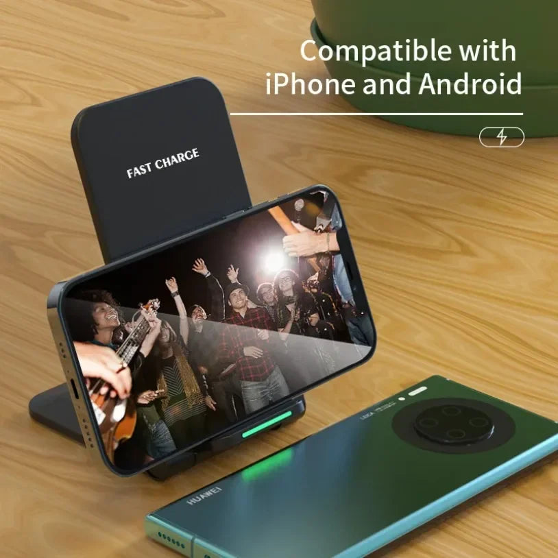 30W Fast Wireless Charger Stand | Upright Induction Dock for iPhone 17/16/15/14/13 Pro, Samsung & Xiaomi