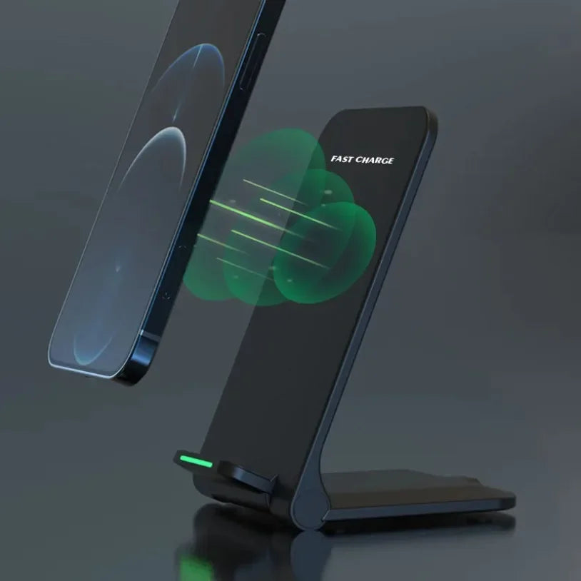 30W Fast Wireless Charger Stand | Upright Induction Dock for iPhone 17/16/15/14/13 Pro, Samsung & Xiaomi