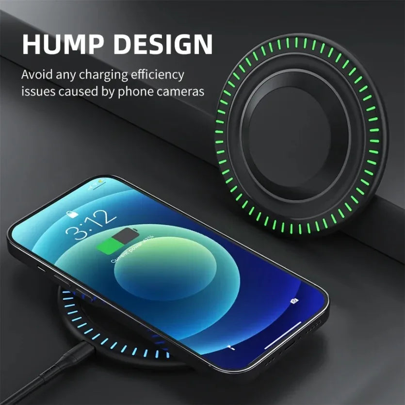 100W Wireless Charger Pad | Ultra-Fast Induction Charging | iPhone 12–17, Samsung, Xiaomi & Huawei