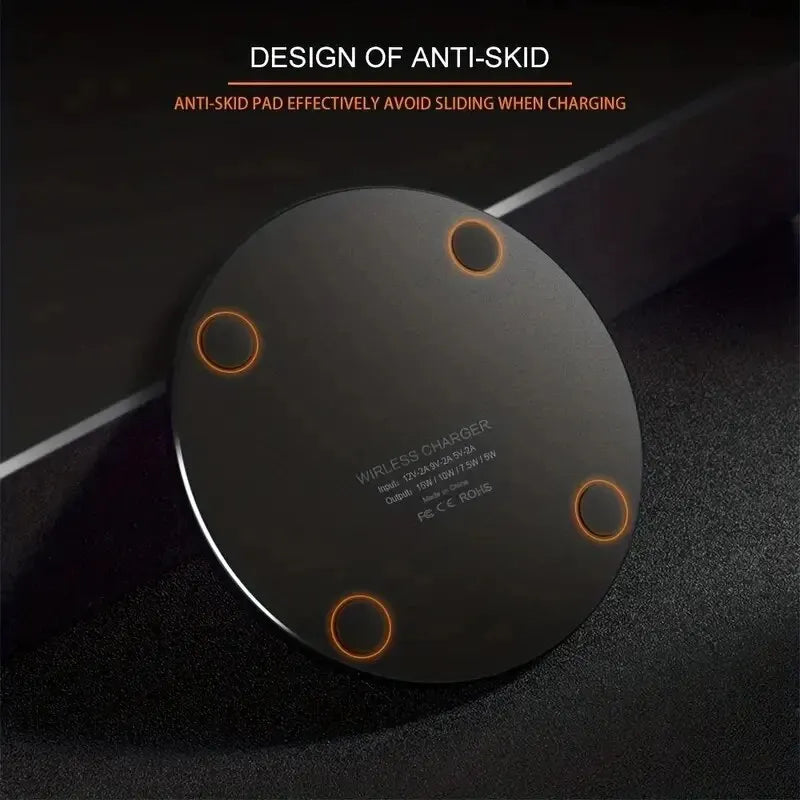 30W Wireless Fast Charger Pad | Type-C | LED Indicator | iPhone 15/14/13/12, Samsung S23/S22, Xiaomi & Huawei