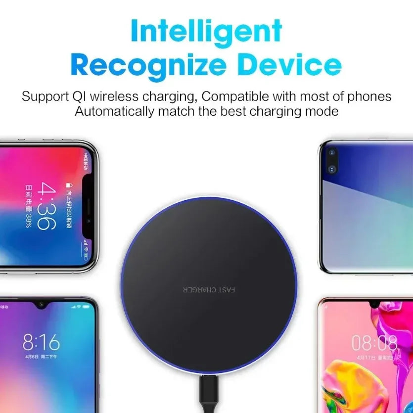 100W Wireless Charger Pad | Ultra-Fast Induction Charging | iPhone 12–17, Samsung, Xiaomi & Huawei