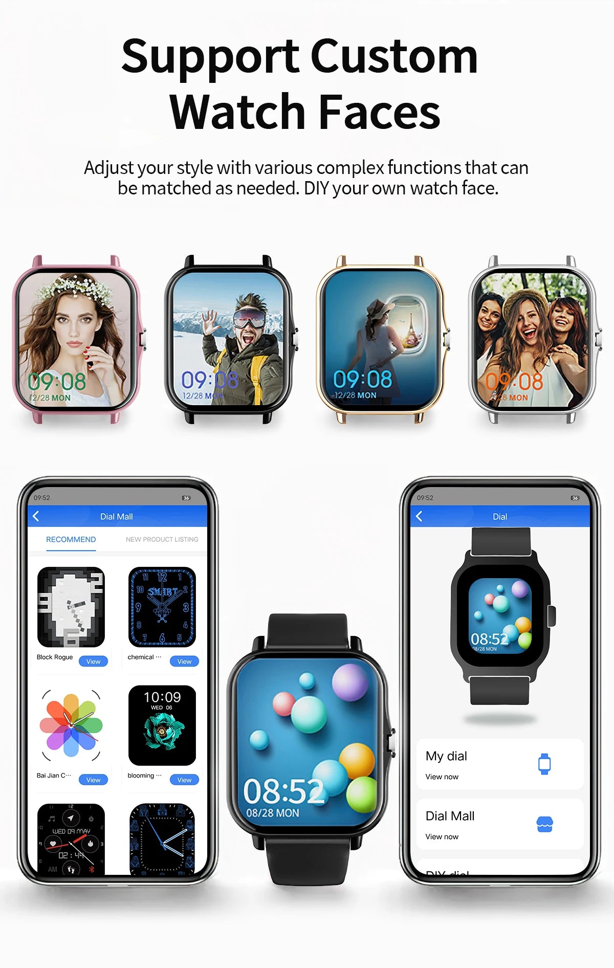 2025 New Smartwatch 1.83‘‘HD Screen with Wireless Call Sport Fitness Tracker Music Control Sedentary Reminder for Men Women Gift