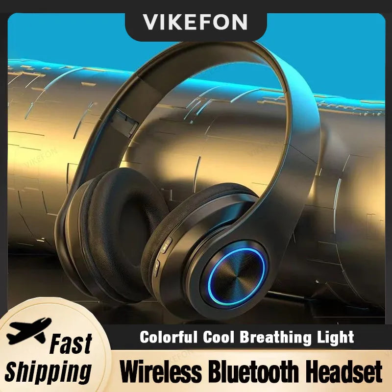 Wireless Gaming Headset | Surround Sound Stereo | Colourful Design | Mic | PC & Laptop | Blue, Black, Red & White