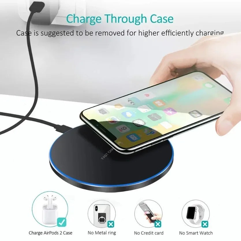 100W Wireless Charger Pad | Ultra-Fast Induction Charging | iPhone 12–17, Samsung, Xiaomi & Huawei